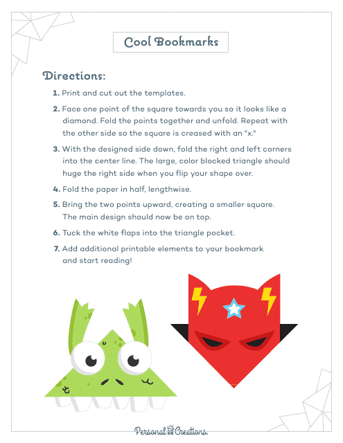 Dinosaur and superhero bookmark templates - Preview