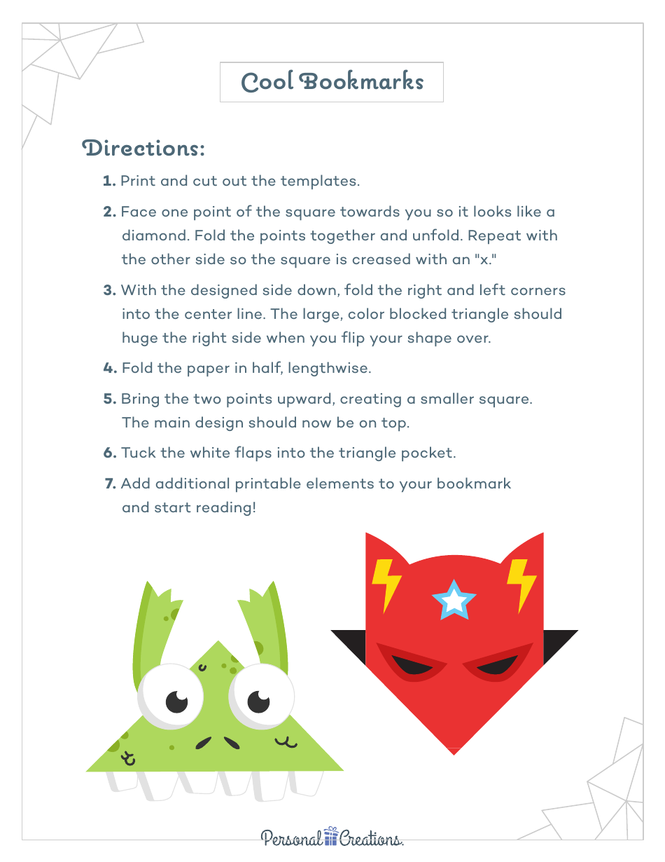 Dinosaur and superhero bookmark templates - Preview