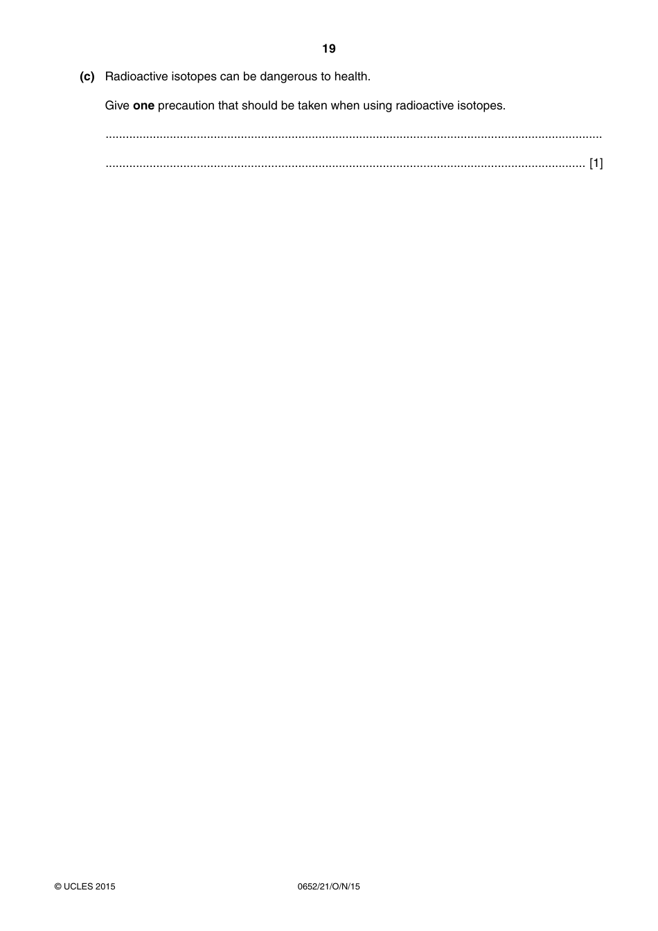 Cambridge International Examinations: Physical Science Paper 2 (Core), Page 19