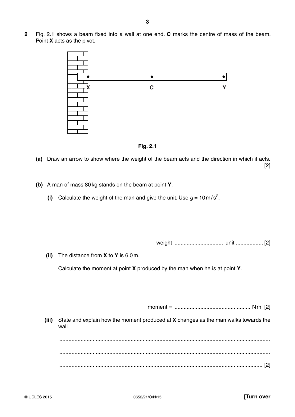 Cambridge International Examinations: Physical Science Paper 2 (Core), Page 3