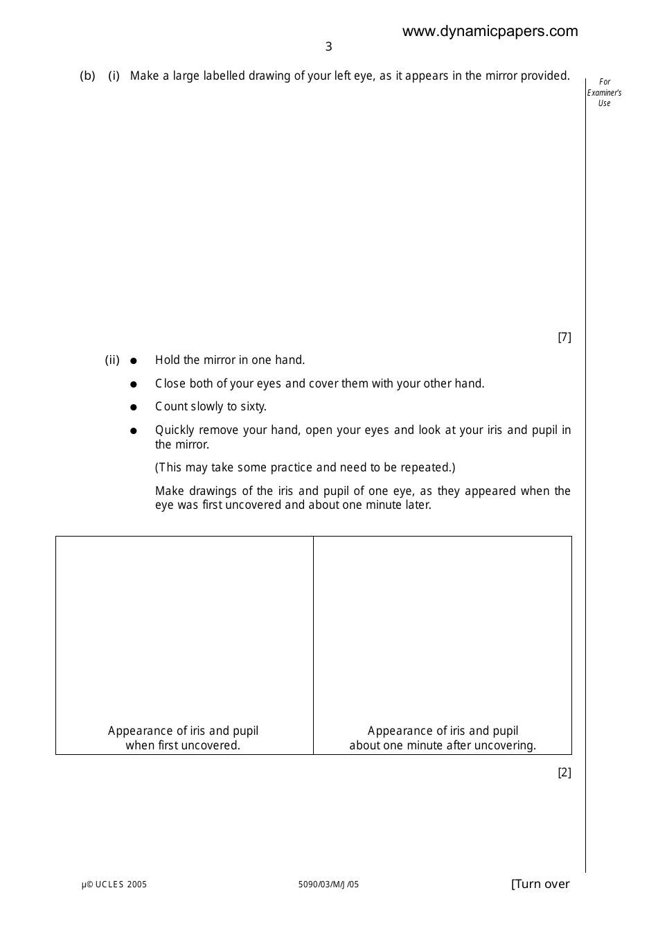 University of Cambridge International Examinations: Biology Paper 3 Practical Test, Page 3