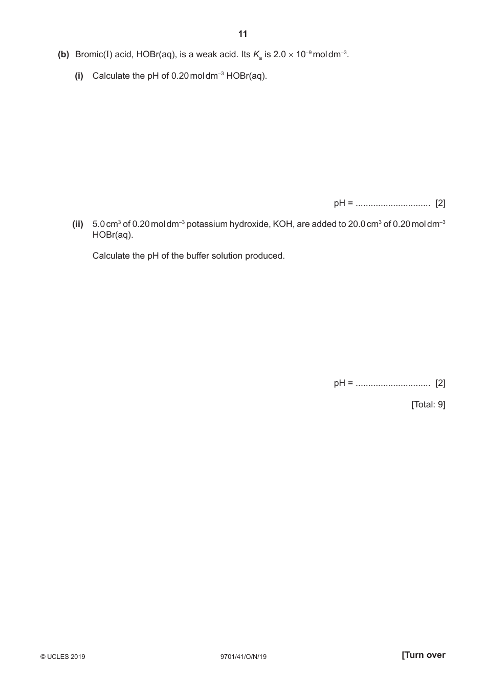 Cambridge Assessment International Education: Chemistry Paper 4 a Level Structured Questions, Page 11