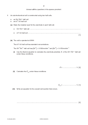 Cambridge Assessment International Education: Chemistry Paper 4 a Level Structured Questions, Page 2