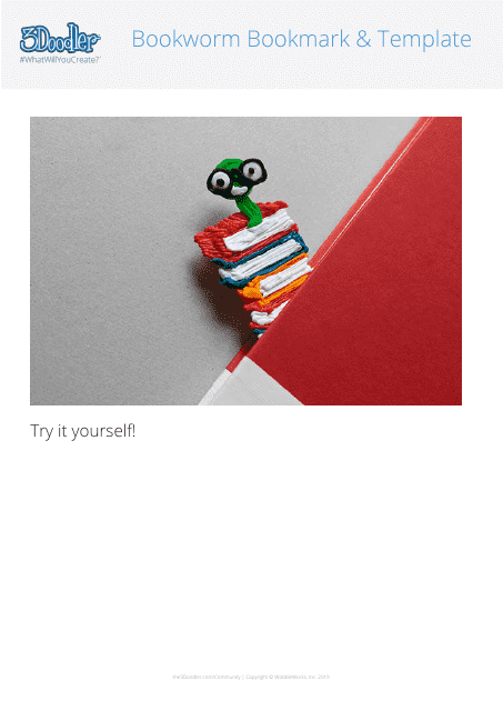Bookworm Bookmark Template - Preview Image