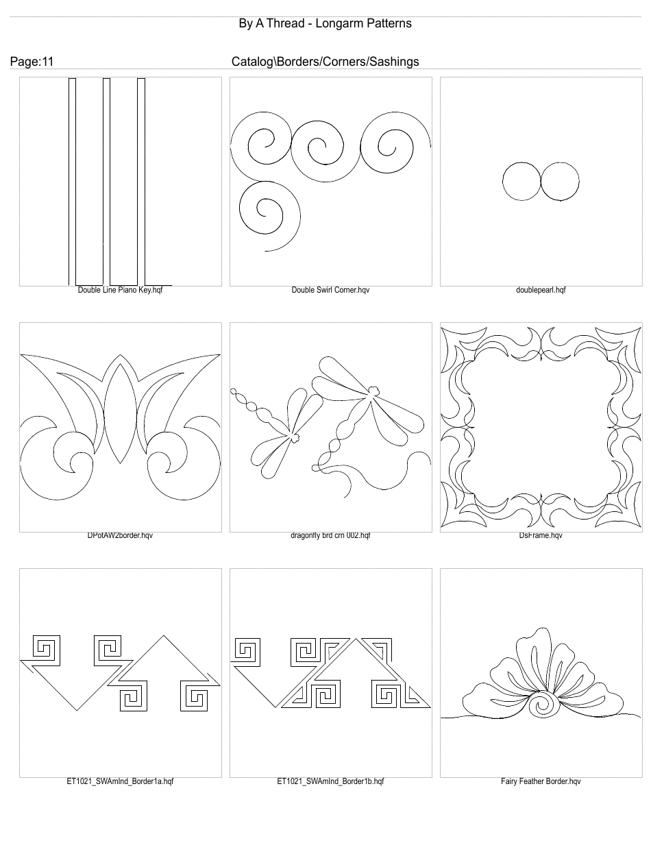 Longarm Border Pattern Templates, Page 11