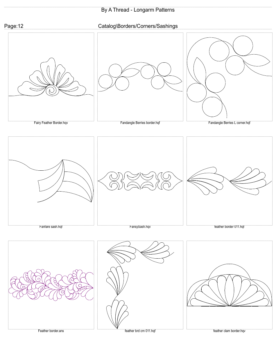 Longarm Border Pattern Templates, Page 12