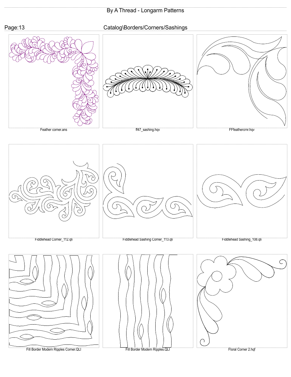 Longarm Border Pattern Templates, Page 13