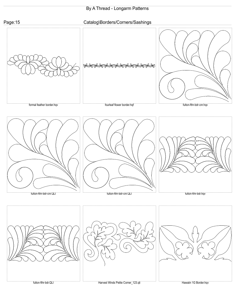 Longarm Border Pattern Templates, Page 15