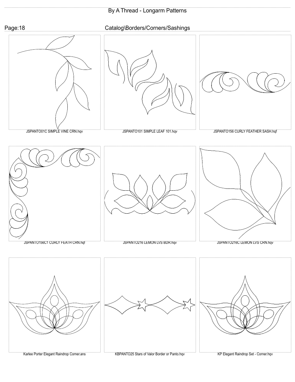 Longarm Border Pattern Templates, Page 18