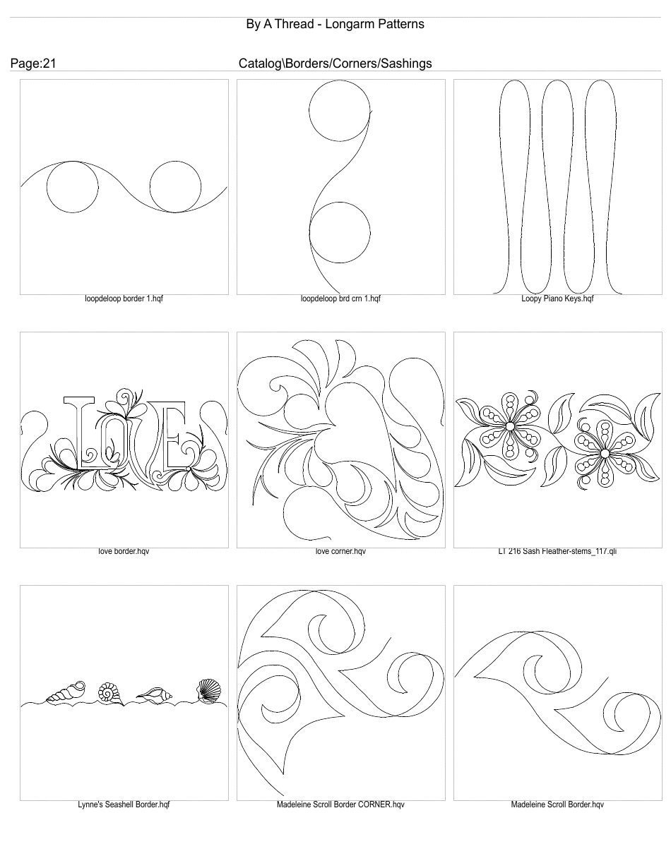 Longarm Border Pattern Templates, Page 21