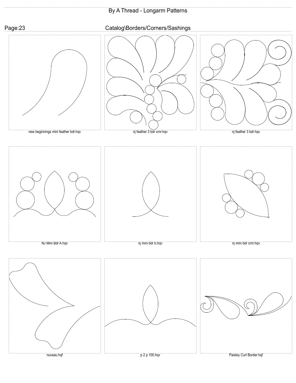 Longarm Border Pattern Templates, Page 23