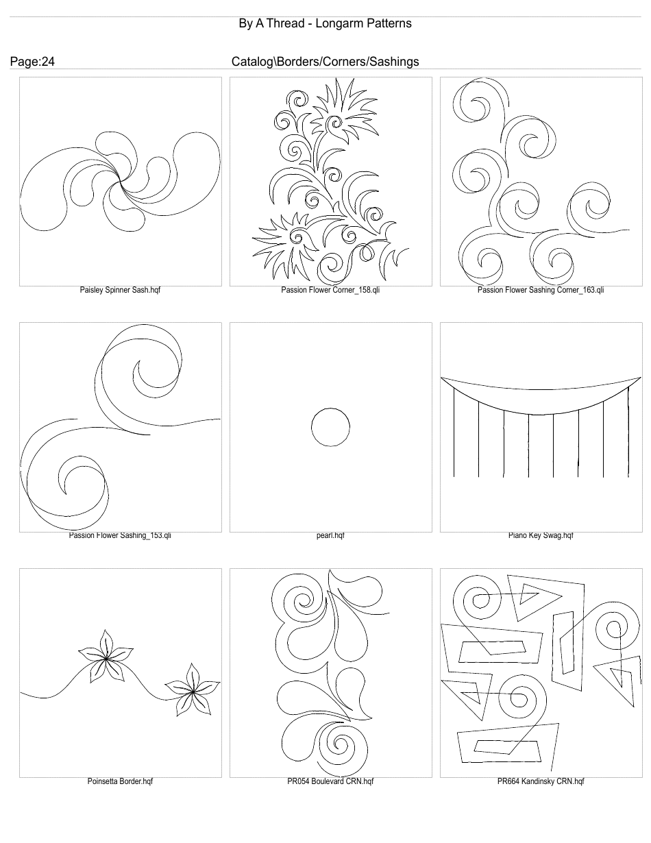 Longarm Border Pattern Templates, Page 24