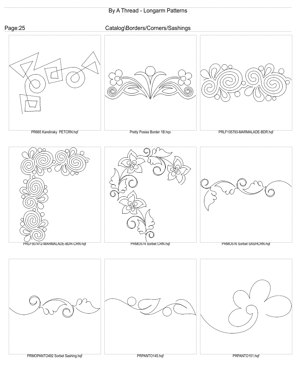 Longarm Border Pattern Templates, Page 25