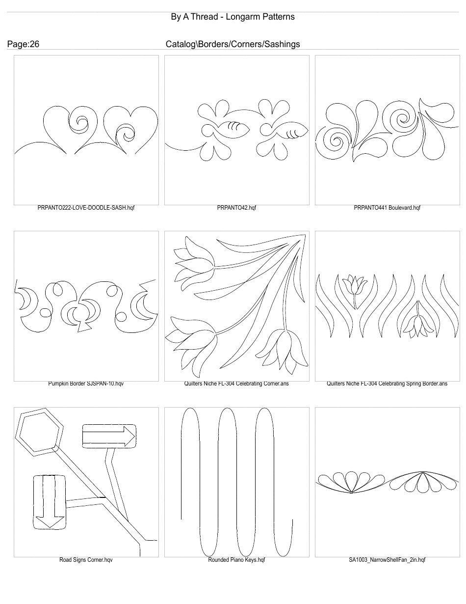 Longarm Border Pattern Templates, Page 26