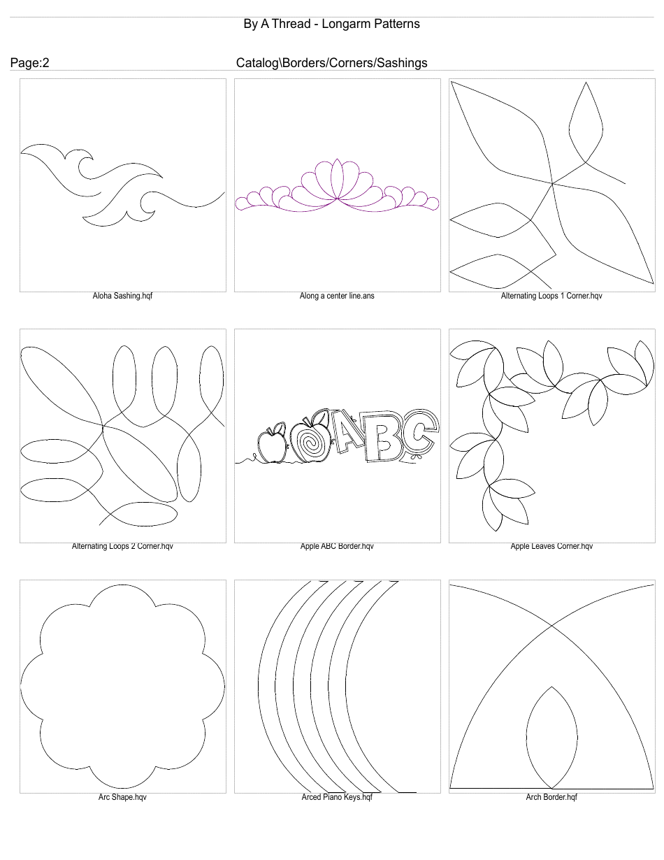 Longarm Border Pattern Templates, Page 2