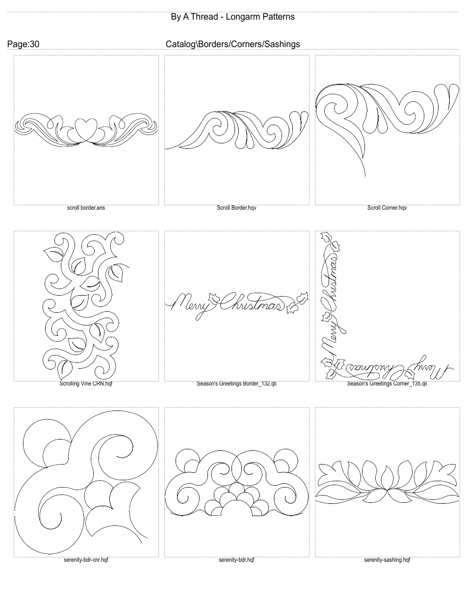 Longarm Border Pattern Templates, Page 30