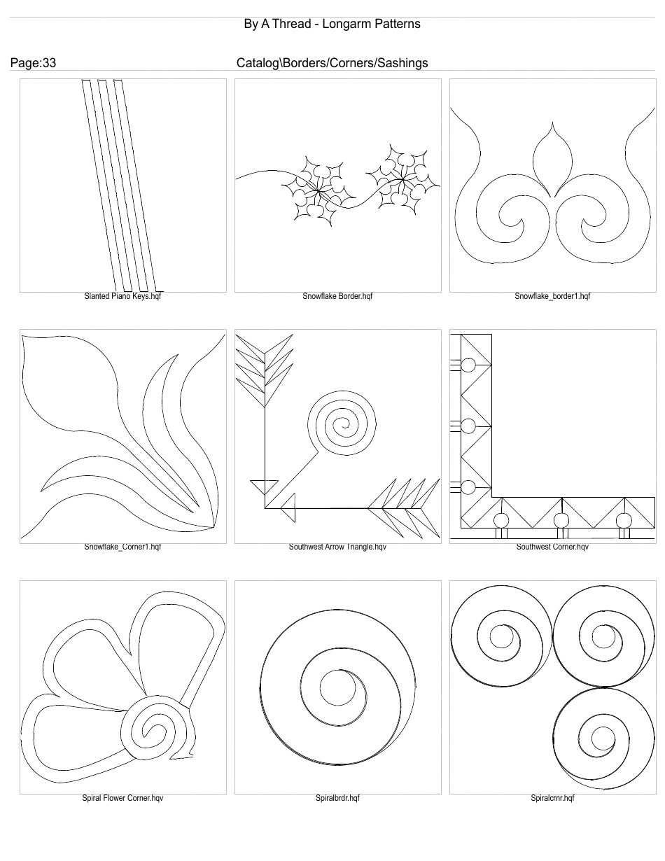 Longarm Border Pattern Templates, Page 33