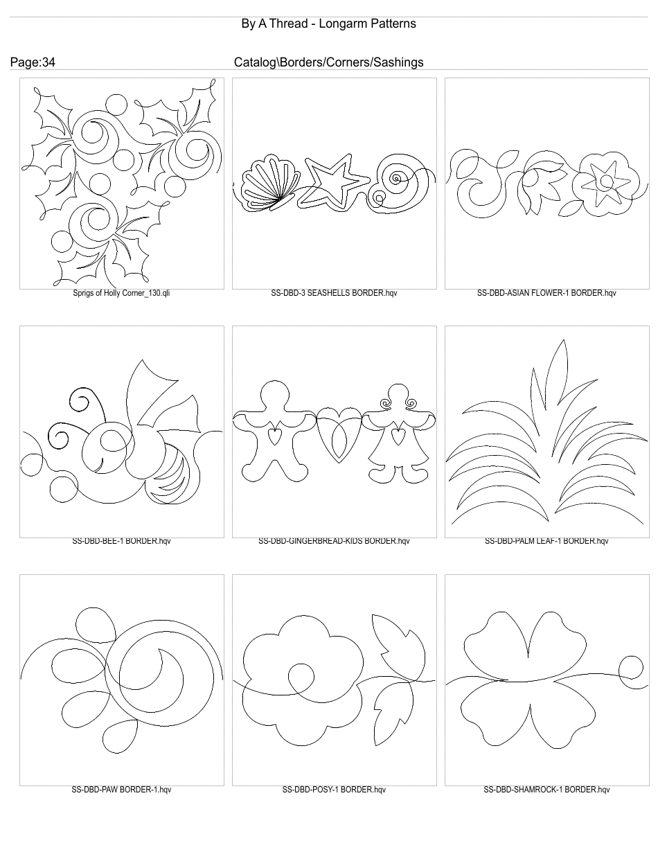 Longarm Border Pattern Templates, Page 34