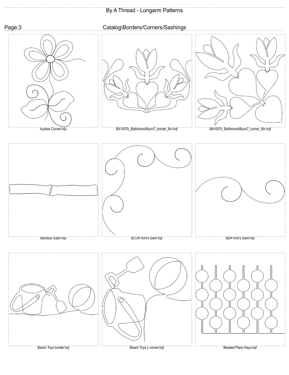 Longarm Border Pattern Templates, Page 3