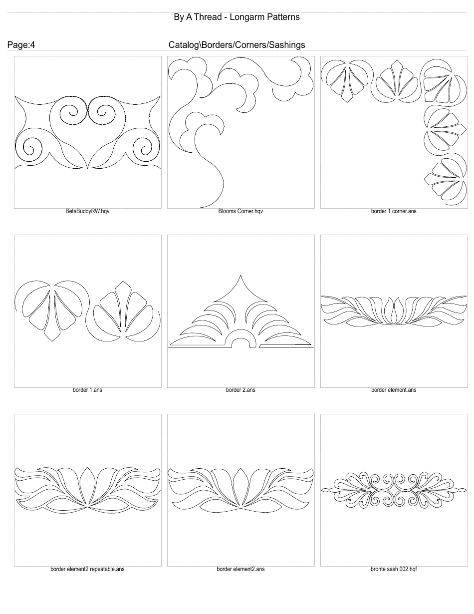 Longarm Border Pattern Templates, Page 4