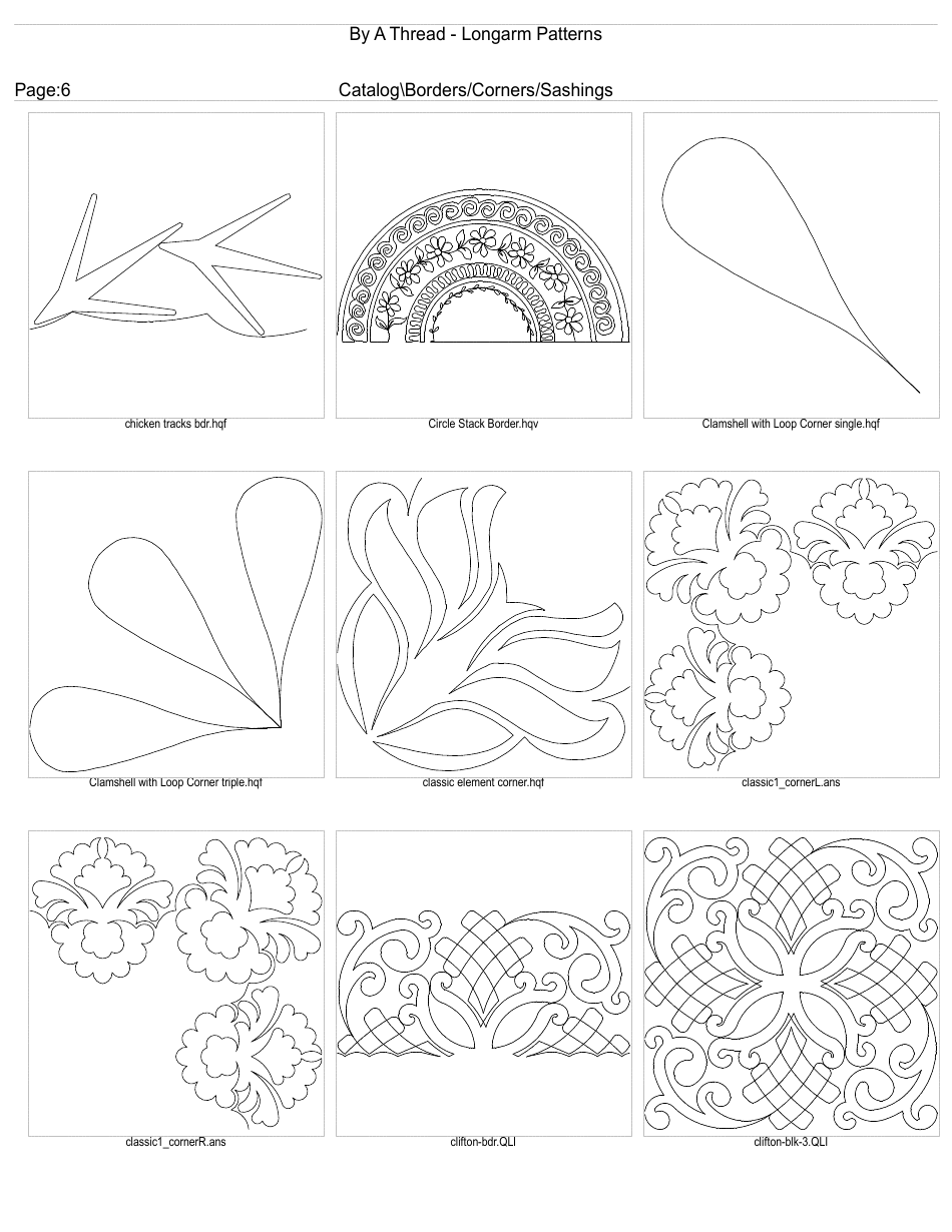 Longarm Border Pattern Templates, Page 6