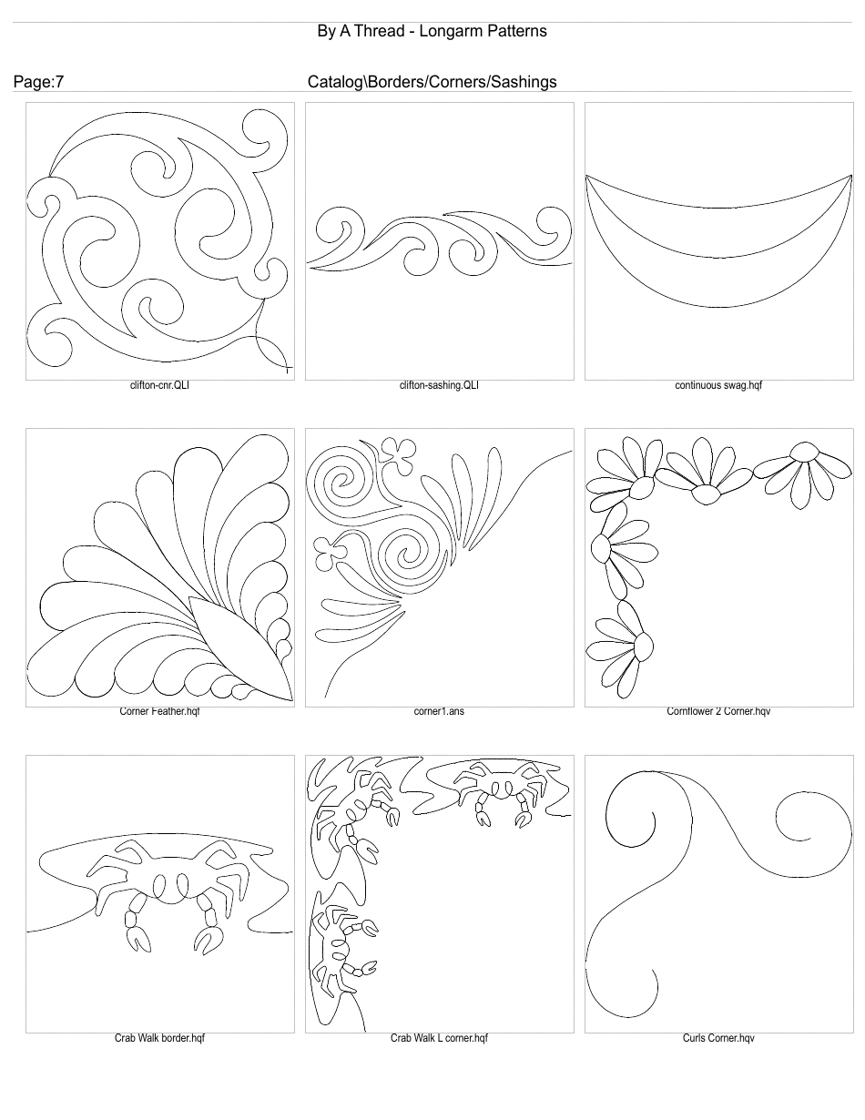 Longarm Border Pattern Templates, Page 7