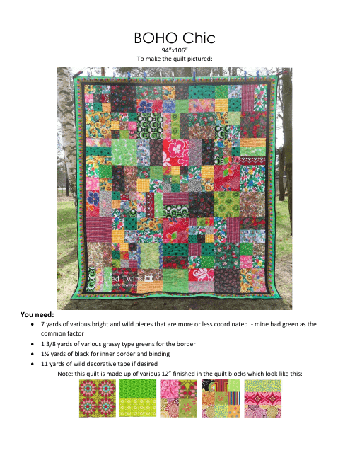 Boho Chic Quilt Pattern - Quilted Twins