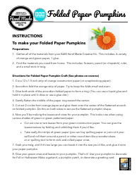 Document preview: Folded Paper Pumpkin Pattern