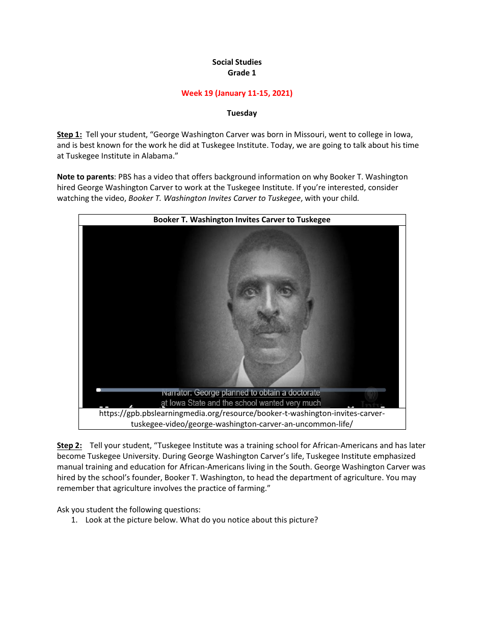 First Grade Week Curriculum, Page 22