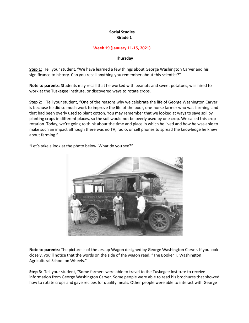 First Grade Week Curriculum, Page 39