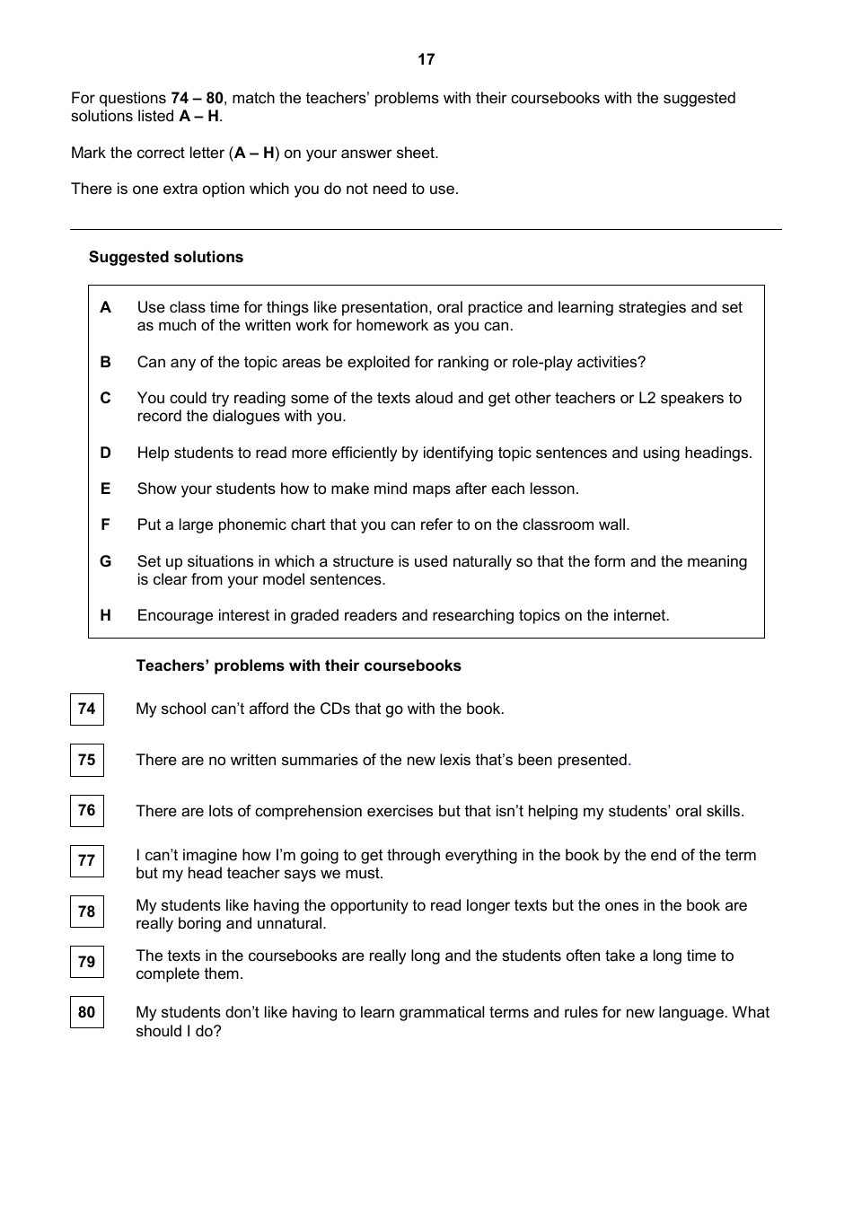 Cambridge English Teaching Knowledge Test Module 2, Page 17