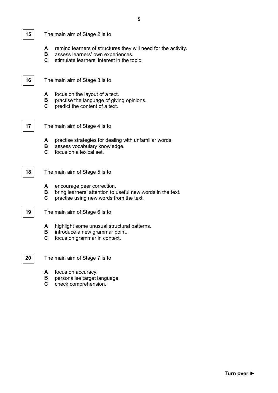 Cambridge English Teaching Knowledge Test Module 2, Page 5