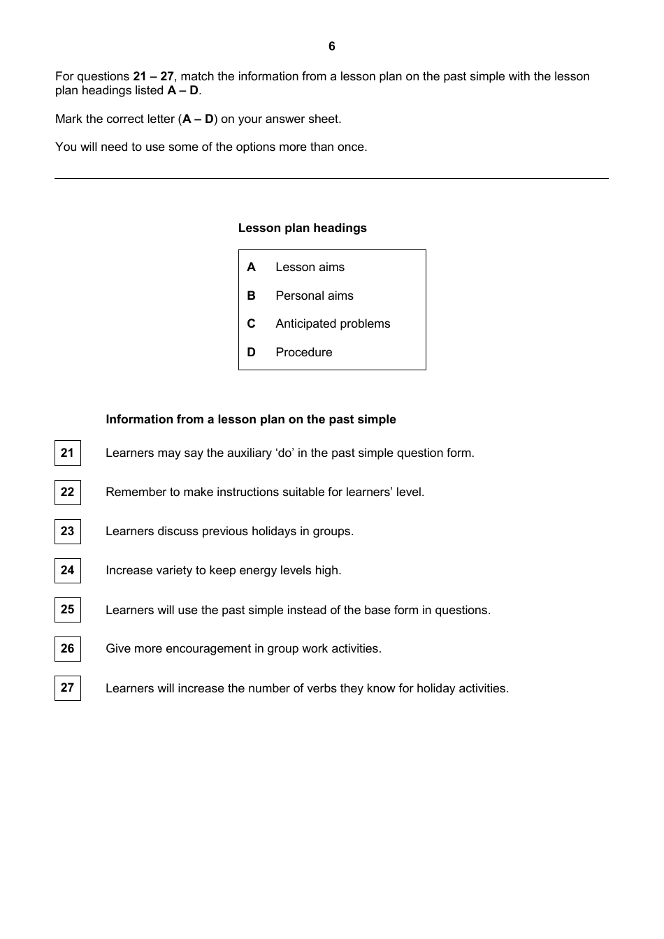 Cambridge English Teaching Knowledge Test Module 2, Page 6