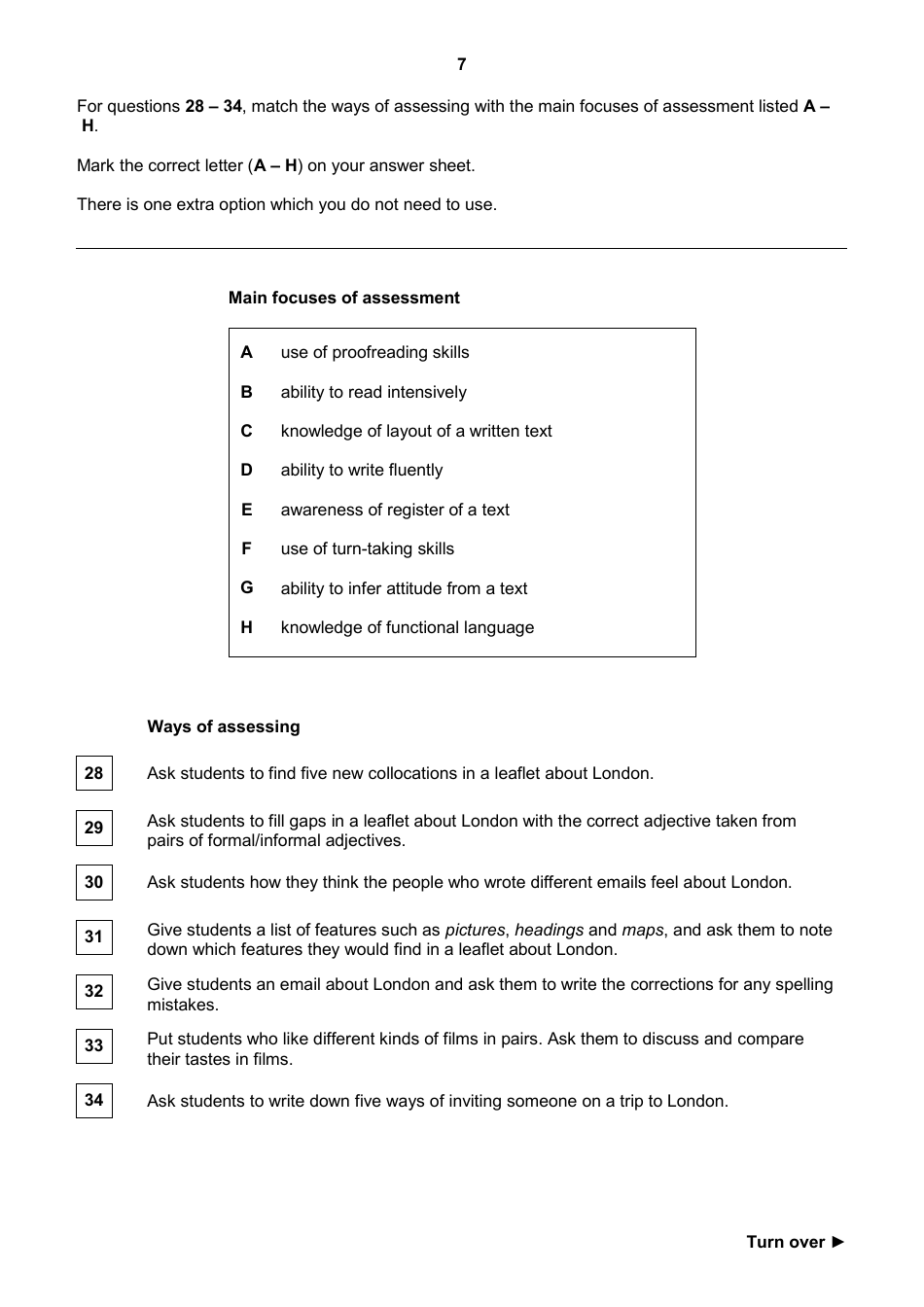Cambridge English Teaching Knowledge Test Module 2, Page 7