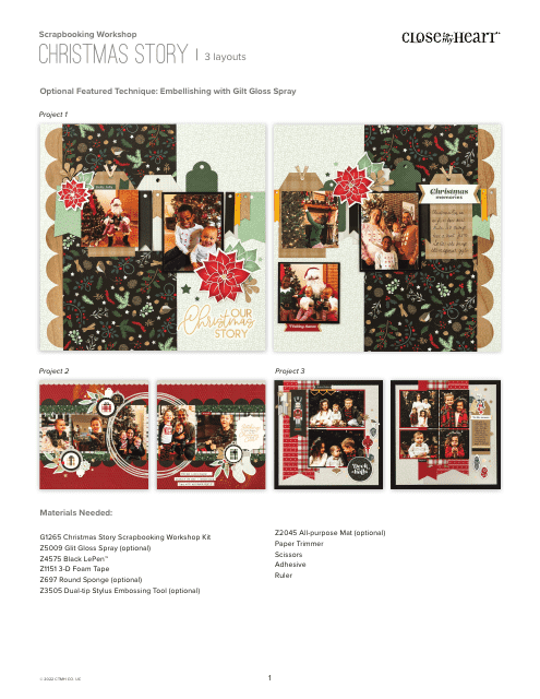 Christmas Story Scrapbooking Pattern - Close to My Heart