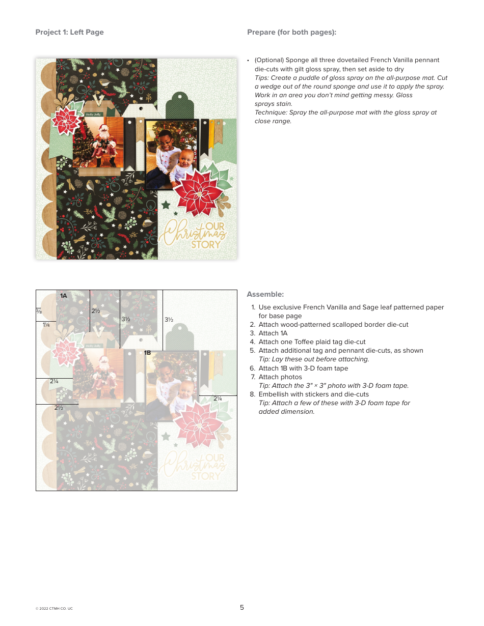 Christmas Story Scrapbooking Pattern - Close to My Heart, Page 5