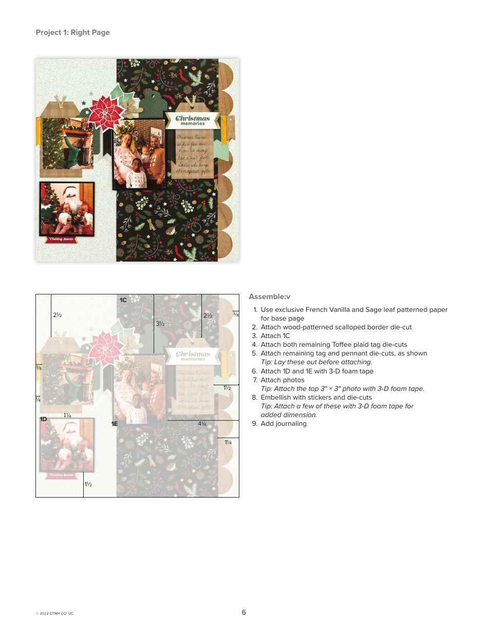 Christmas Story Scrapbooking Pattern - Close to My Heart, Page 6
