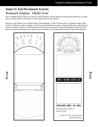 Document preview: Santa Fe Trail Bookmark Activity Bookmark Template