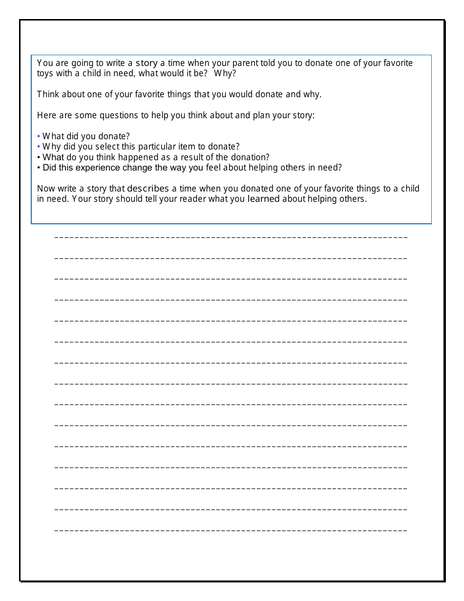 Grade 3 Narrative Writing Prompts, Page 14