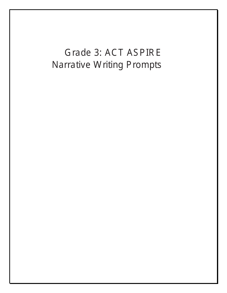 Grade 3 Narrative Writing Prompts