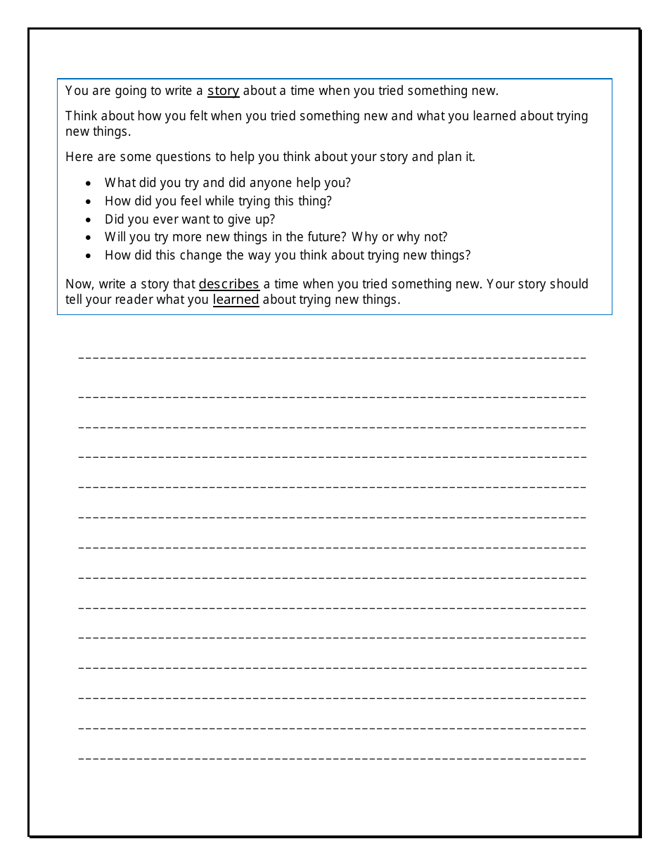 Grade 3 Narrative Writing Prompts, Page 8