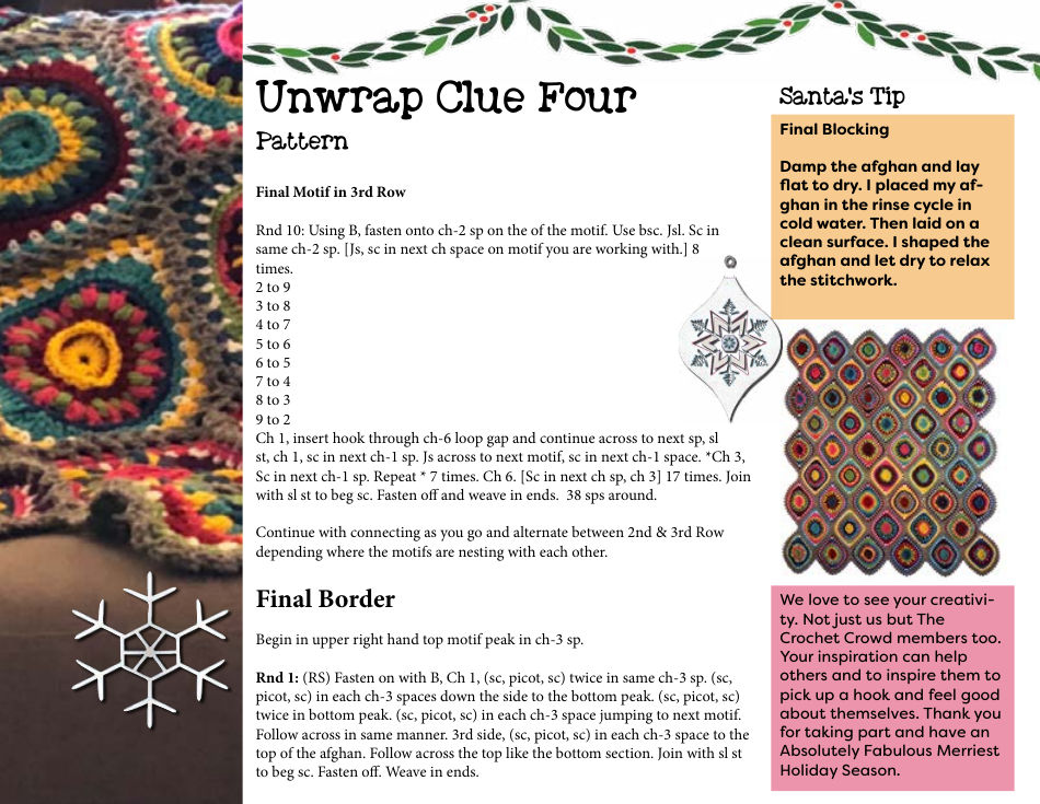 Boho Ornament Afghan Crochet Pattern, Page 13