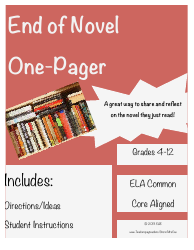 Document preview: End of Novel One-Pager Book Review - Eae