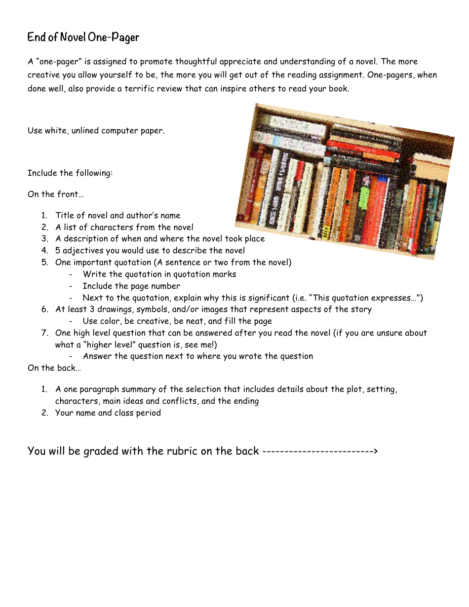 End of Novel One-Pager Book Review - Eae, Page 3
