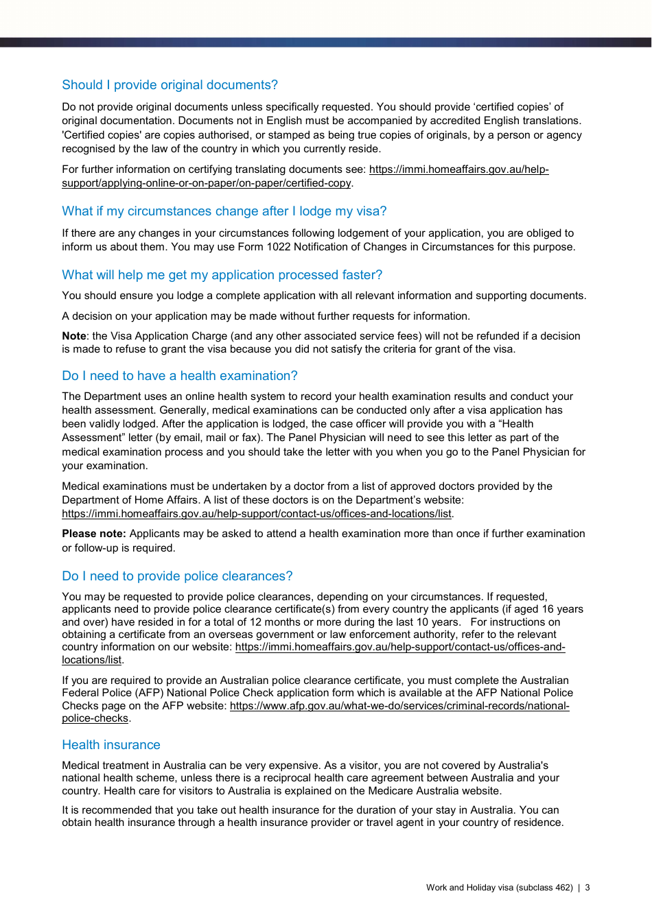 Australia Work And Holiday Visa (Subclass 462) Application Checklist ...