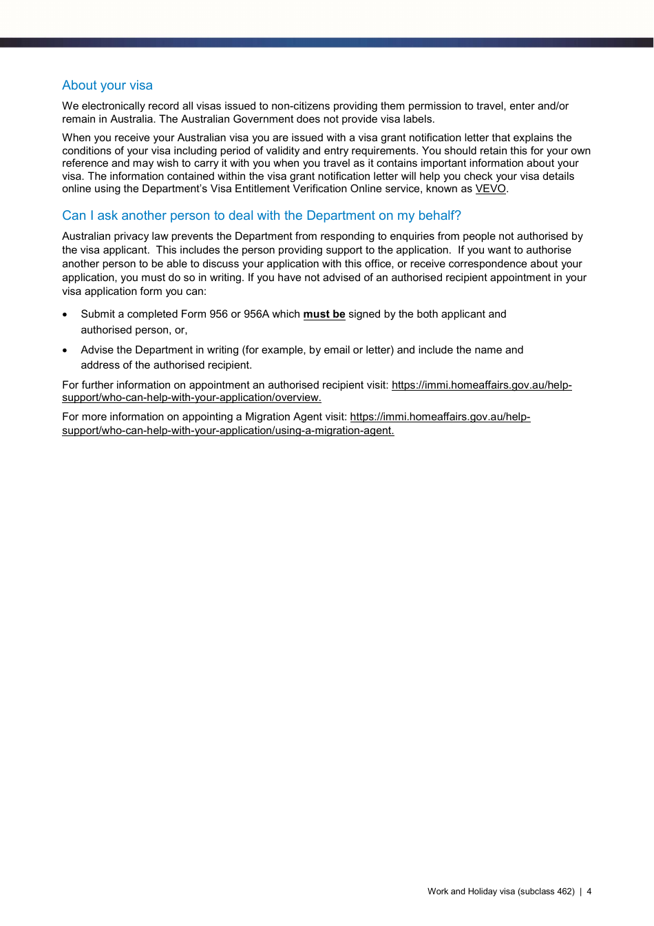 Work and Holiday Visa (Subclass 462) Application Checklist (Thailand) - Australia, Page 4