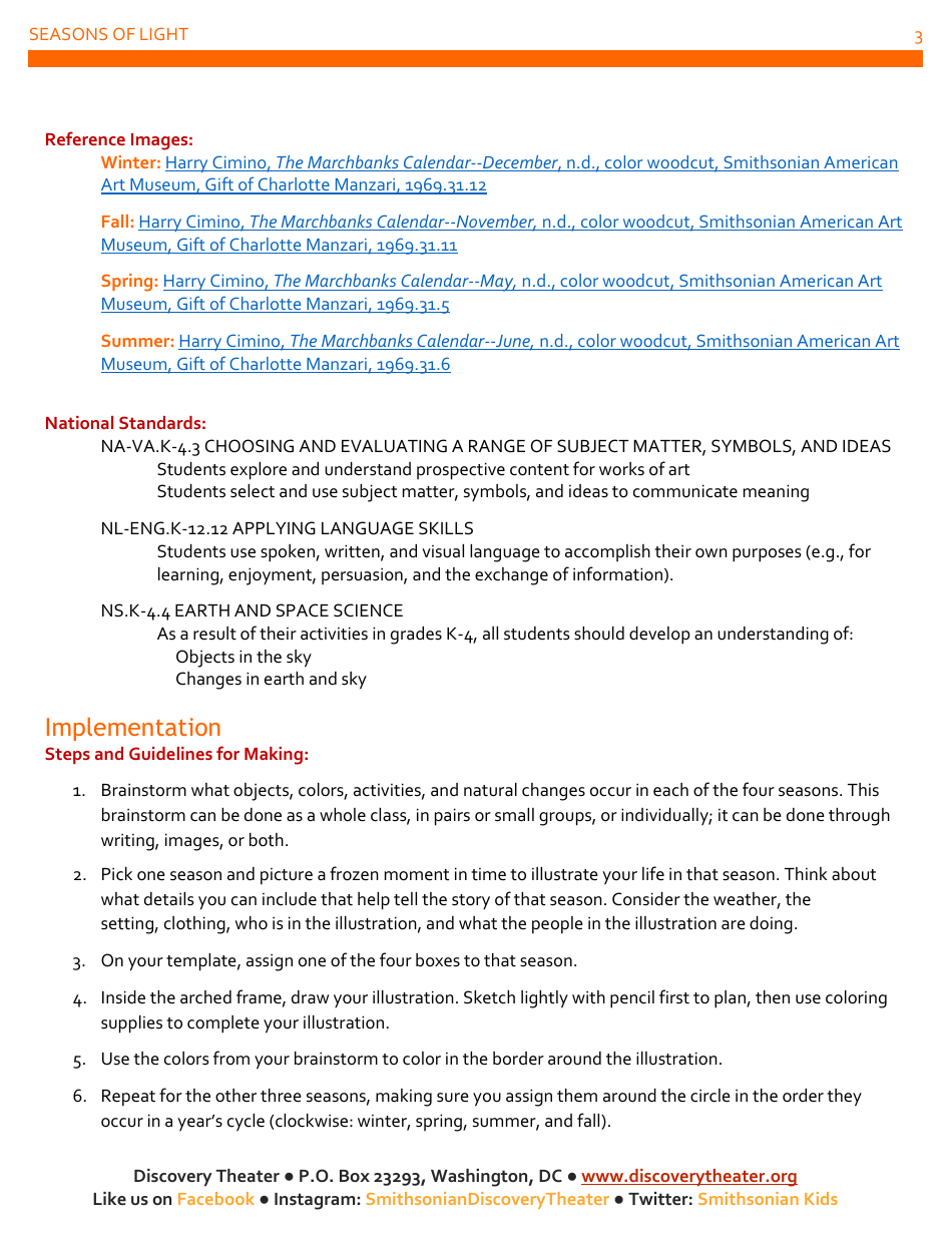 Seasons Calendar Design Template, Page 3