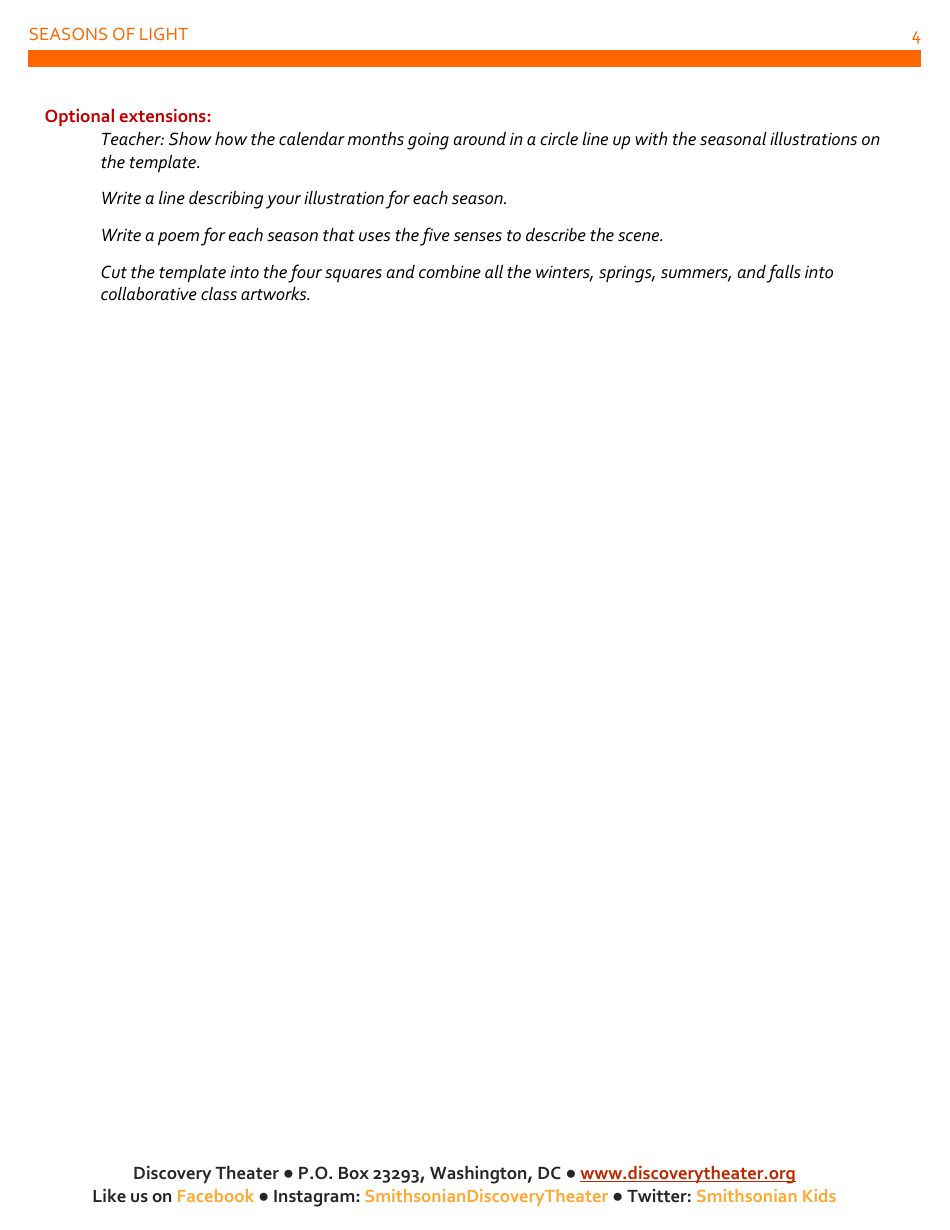 Seasons Calendar Design Template, Page 4