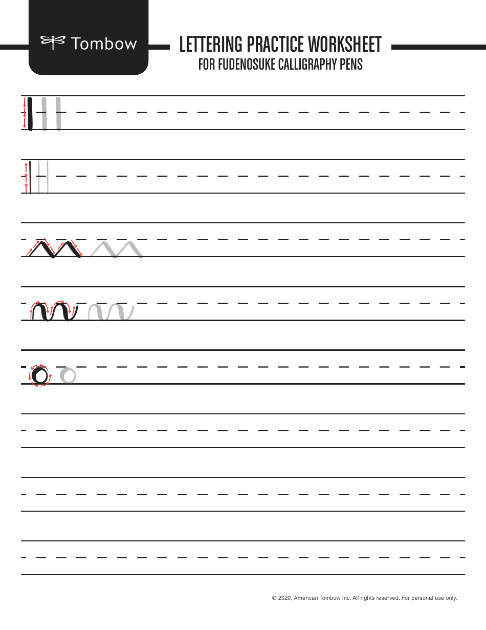 Lettering Practice Worksheet - American Tombow, Page 3