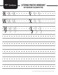 Lettering Practice Worksheet - American Tombow, Page 7